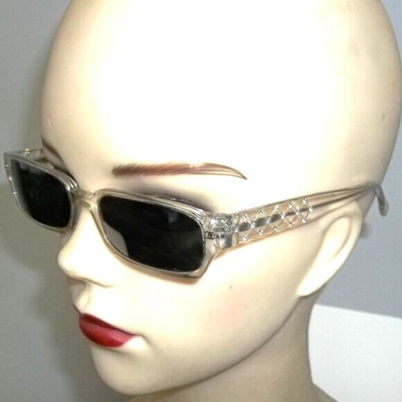 ❤️CHANEL 5058 CC Logo CLEAR with Swarovski Crystal Sunglasses +CC Case main image 4